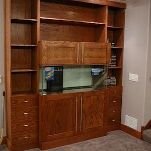 The Built In - Designed and built by Nate as part of his basement finishing project last year.