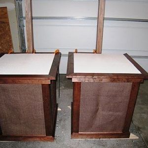 Almost completed stands.