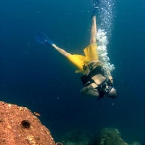 Me upside down diving off of Cabo in 2006