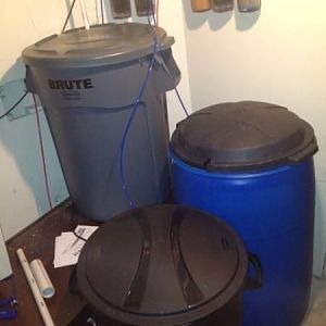 My temp setup for making 250 gallons of water