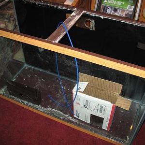 The 110, just drilled for the overflow....Yeah, I know it needs to be cleaned up!! Also added the bl